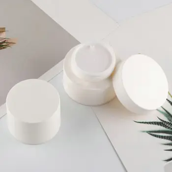 

6pcs 100g/120g White Glossy Cosmetic Bottling Cream Box Travel Portable Container Round Bottles Jar