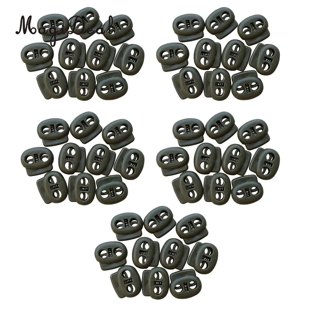 50pcs Shock Cord End Stoppers Plastic Bungee Elastic Stops with Double