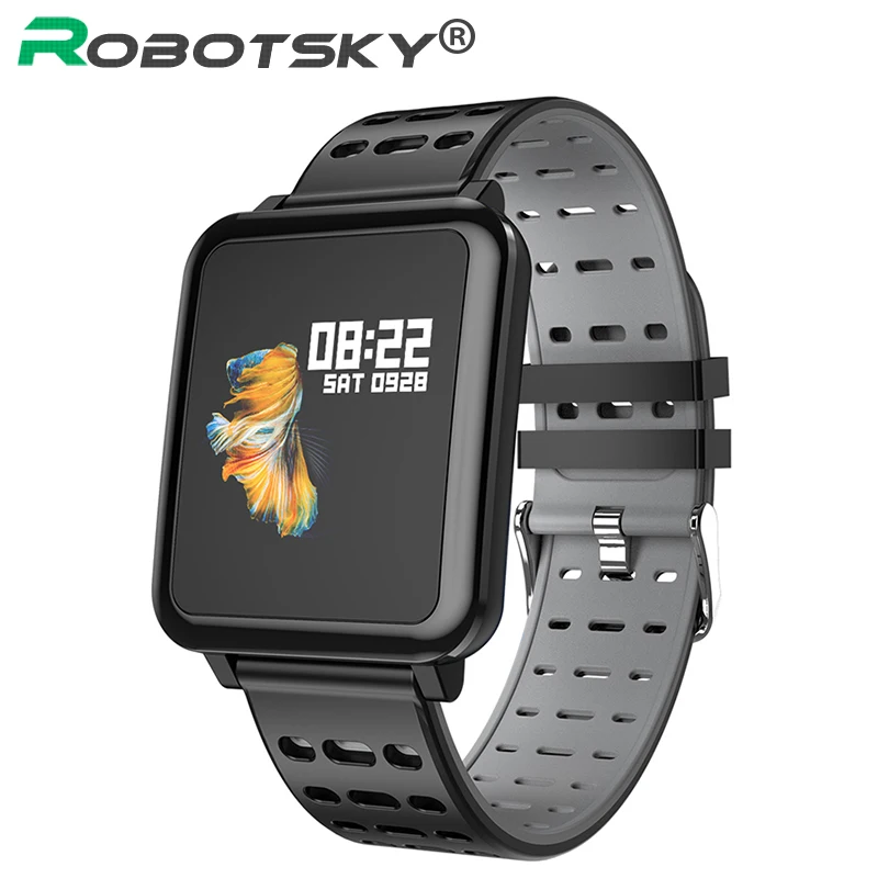 

Robotsky Q8 SmartWatch Men Heart Rate Monitor Color Screen Smart Watch Blood Pressure Watches IP67 Waterproof Fitness Bracelet
