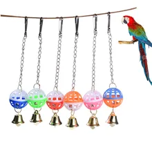 2 шт. двухцветные колокольчики и Висячие попугай вокальные игрушки для клетка для попугая большие птицы игрушки для подвески попугай Ара игрушки для птиц