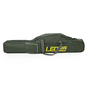 

DSGS LEO Portable Fishing Bags Folding Fishing Rod Carrier Canvas Fishing Pole Tools Storage Bag Case Fishing Gear Tackle 150c