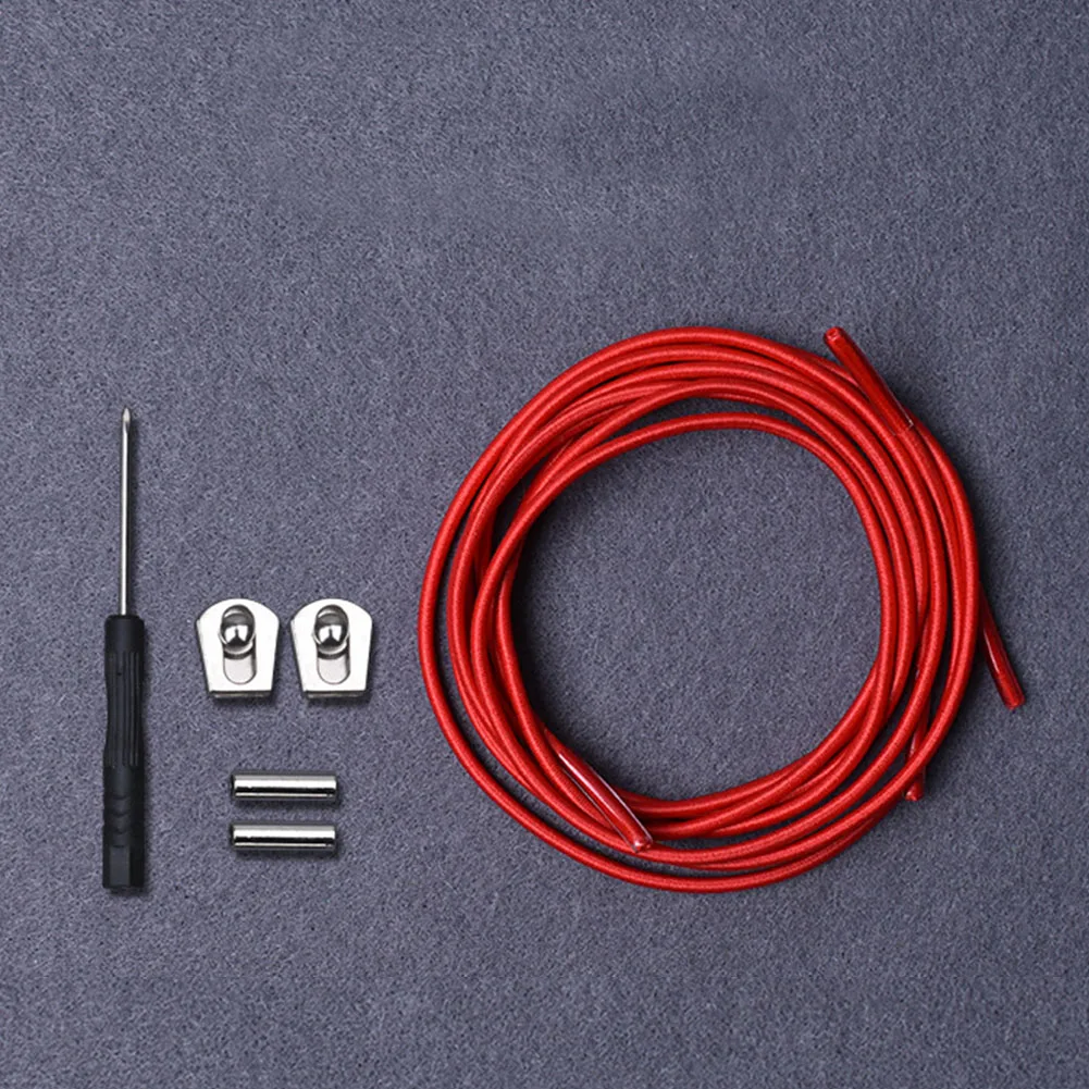 

100cm Solid Elastic Round No Tie Lazy Shoelaces Women Men Sports Outdoor Wild Shoe Laces With Metal Buckle Screwdriver Cordones