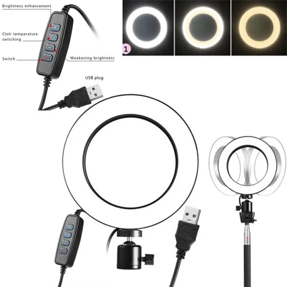 

2019 High Quality LED 3 Modes 40W 5500K Dimmable Studio Camera Ring Light Photo Phone Video Black LED Ring Light