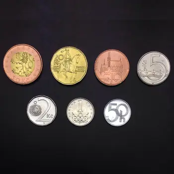

Czech Republic Set 7 Coins, 0.50+1+2+5+10+20+50 Korun, 2007-2012,UNC, Collection, Europe, Gift, Real Genuine Original coins