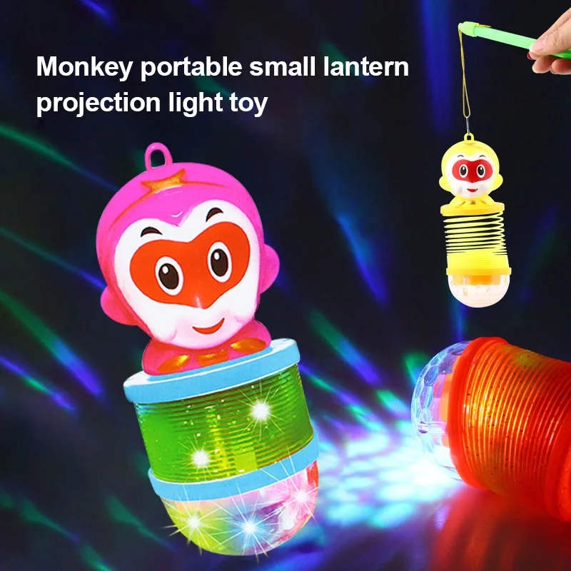 

Monkey Lantern Projection Spring Expansion Light Toy Funny Animal Glowing Children Toy YJS Dropship