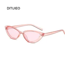 Lindo Sexy gafas de sol Retro tipo ojo de gato mujer negro Rosa transparente triángulo 2019 Vintage gafas de sol económicas hembra rojo Uv400