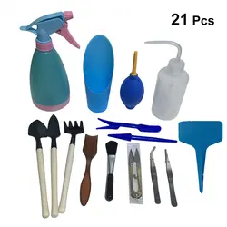 21 шт. садовые инструменты прочный миниатюрный посадки Творческий функциональный пластик Набор садовых инструментов для садовые