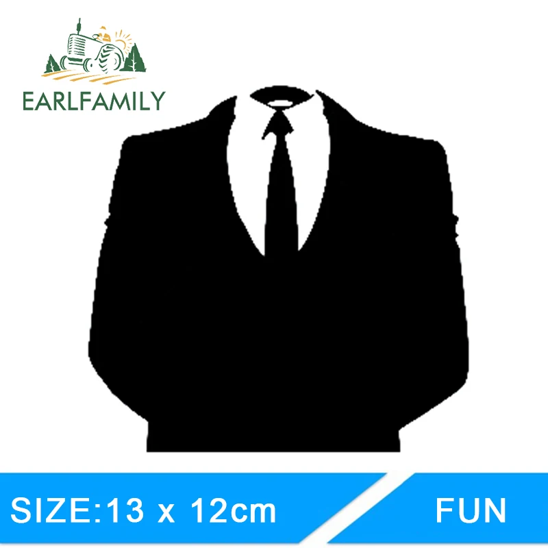 

EARLFAMILY Anonymous Suit Elegant High Society Handsome Gentleman Car Sticker For all smooth surface Family Car Decor Decal