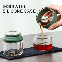 Портативный Стеклянный дорожный чайный сервиз, горшок две чашки кунг-фу чайные чашки Путешествия Чайный набор чашка воды легко носить с собой