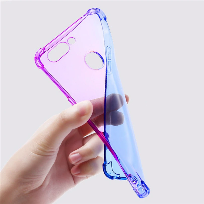 

Phone Cover For OPPO F11 Pro F7 F5 F9 Realme 3 A5 A3 A83 A79 A73 A59 Case Shockproof Soft TPU Cover Gradient Back Shell