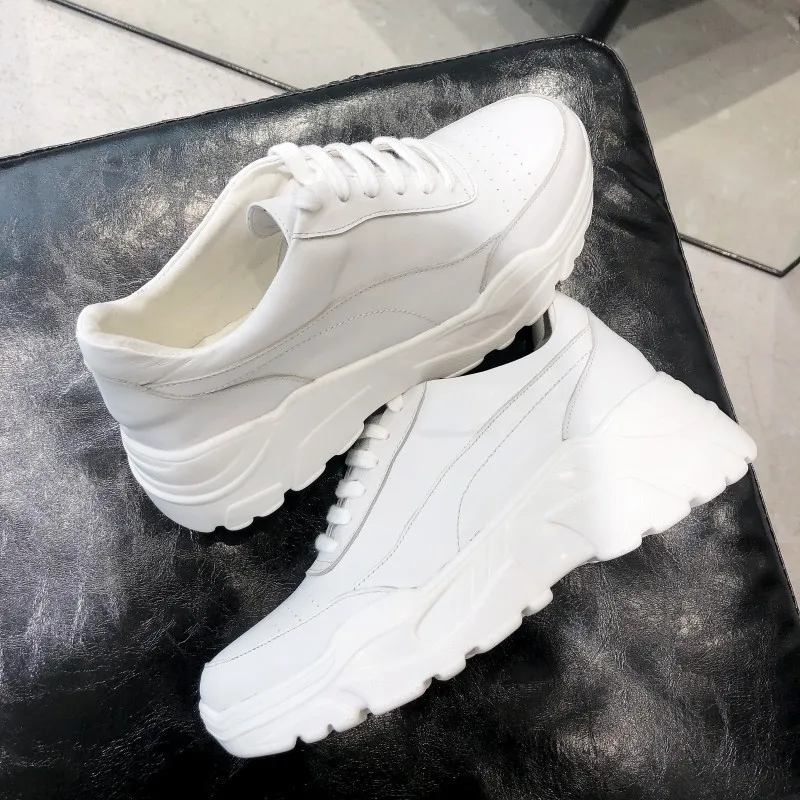 

2019 spring new single shoes waterproof platform muffin platform casual shoes student shoes silver small white shoes large size