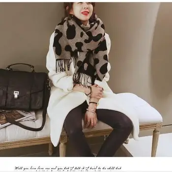 

women's winter scarf large pashmina wraps fashion leopard print long tassel plaid scarfs ladies warm scarves shawls MIXED design