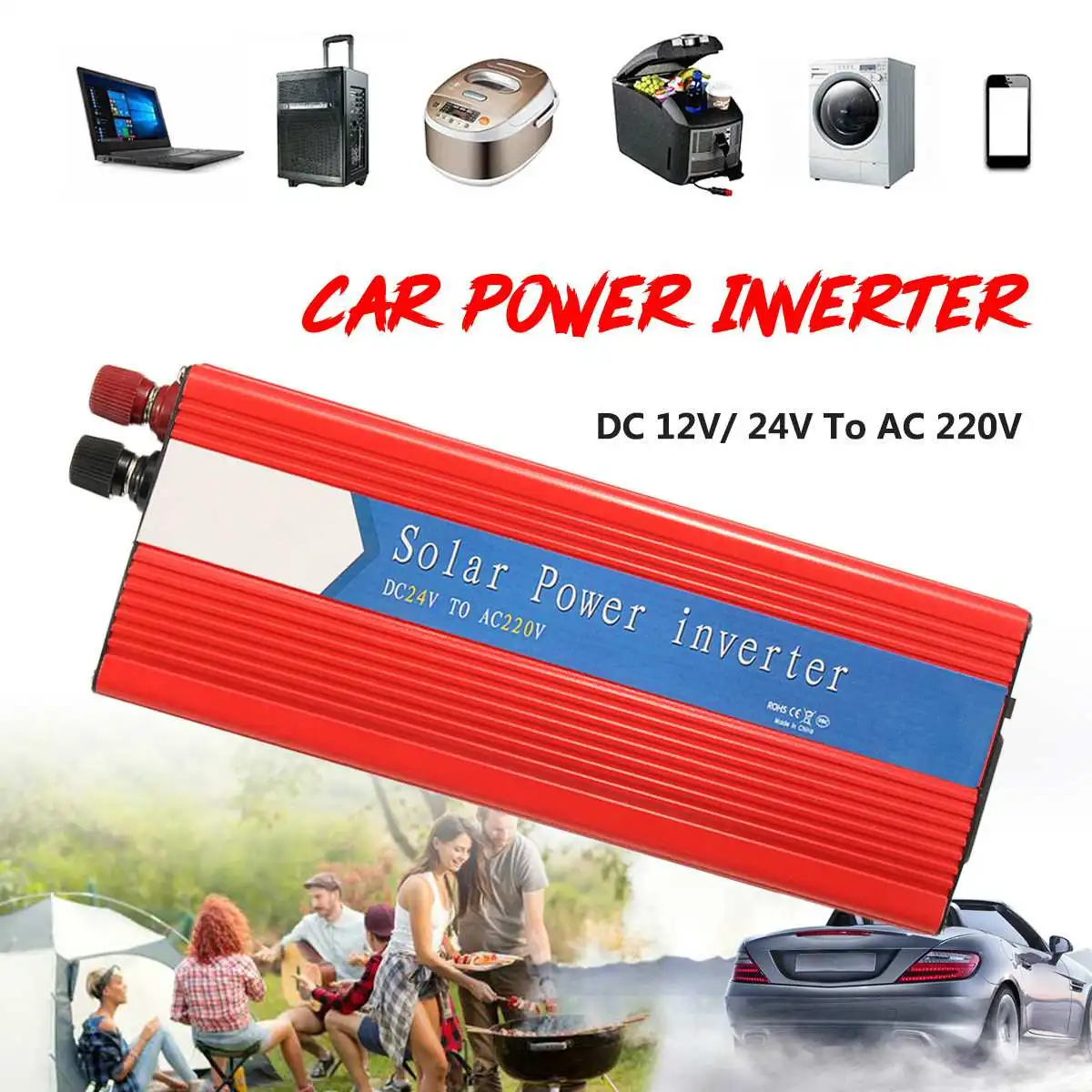 

DC 12V/24V to AC 220V/110V P eak 4000W Solar Power Inverter USB Modified Sine Wave Converter Voltage Transformer Universal