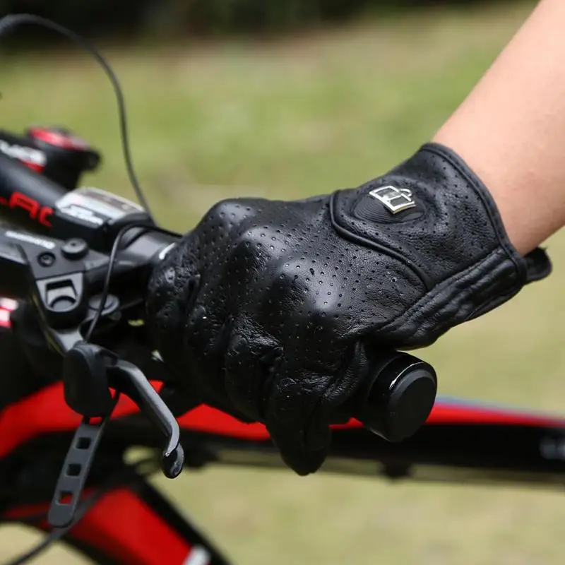 Мотоботы из натуральной кожи перчатки Сенсорный экран Для мужчин Для женщин Кросса велосипедные перчатки Водонепроницаемый