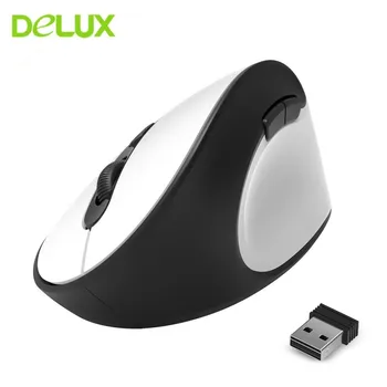 

Delux M618SE 2.4G Wireless White Mouse 6 Buttons Ergonomic Vertical Optical Office USB Mice For windows 2000/XP/Vista/7/8/10