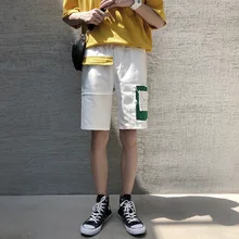 Новые летние шорты Для мужчин мода Хит Цвет прямые Повседневное пять брюки человек уличная тенденция дикий хип-хоп свободные шорты M-2XL