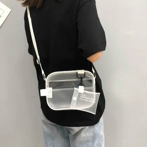 

Women's Shoulder Bag PVC Jelly Transparent Messenger Handbags Purse Fashion Women Girls Bags