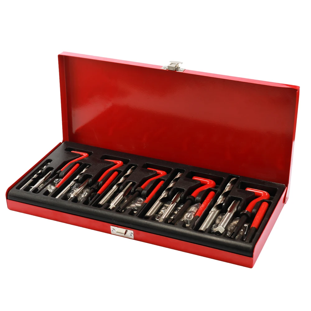 

131pcs Ergonomic Stripped Damaged Helicoil Thread Rethread Repair Tools Set Professional Recoil Repair Tool for engine repairing