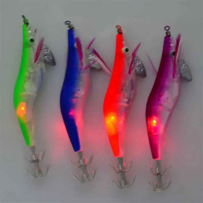 

LED Electronic Luminous Shrimp Squid 10cm Night Fishing Squid Jigs Lure Bass Bait Fish Tackle Equipment Accessory Wobbler 1PC