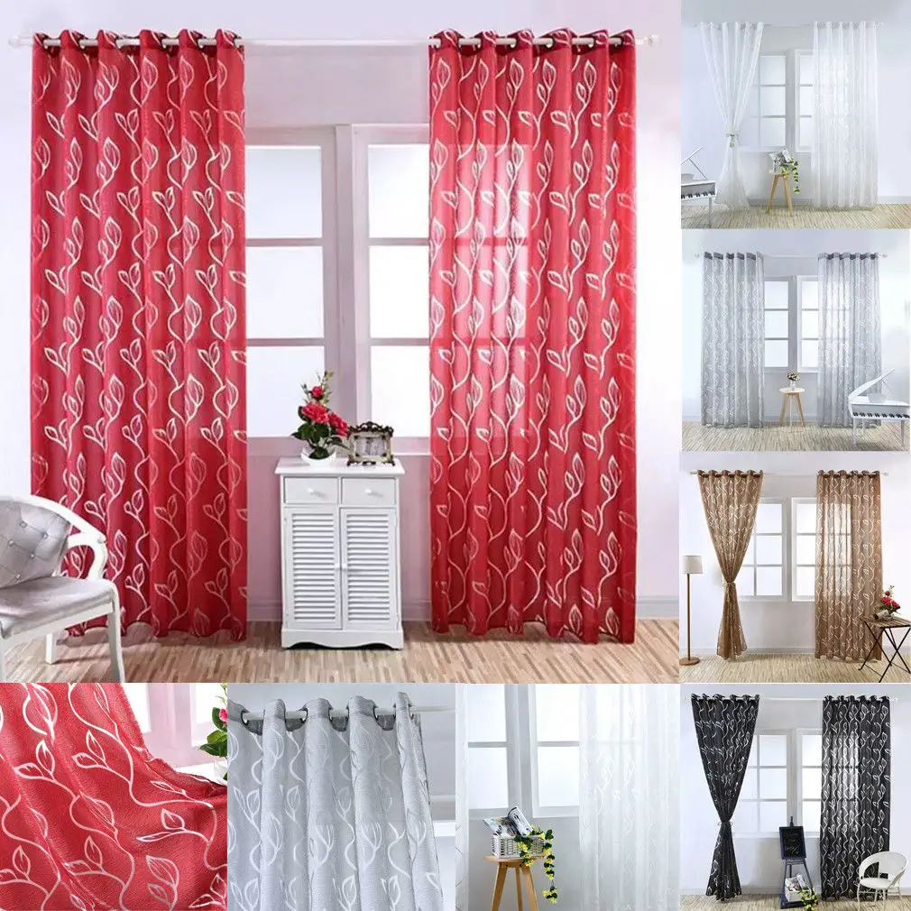 

1 pcs Tulle Window Curtain Embroidered Sheer For Kitchen Living Room Sheer Sheer Scarf Valance Modern Bedroom Livingroom Curtain