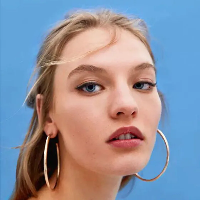 

Big Hoop Earrings Sexy Earrings Accessories Fashion Exaggerated Hoop Ear Loop Smooth Circle For Women Girl's Jewelry