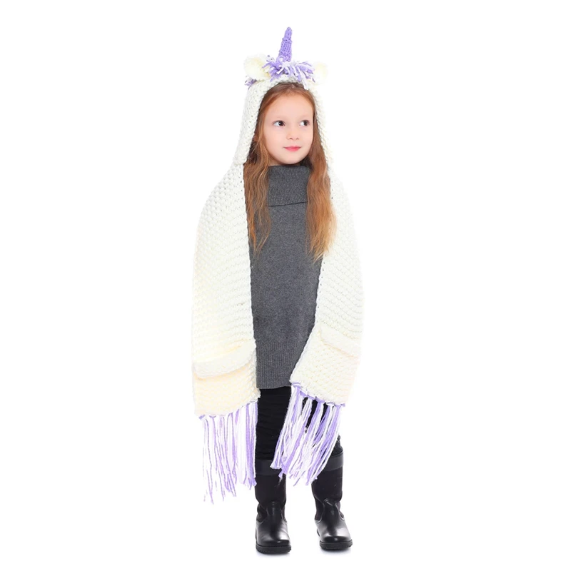 IANLAN/милые детские шапки Unicorn шарфы для маленьких девочек зимняя шапка в стиле