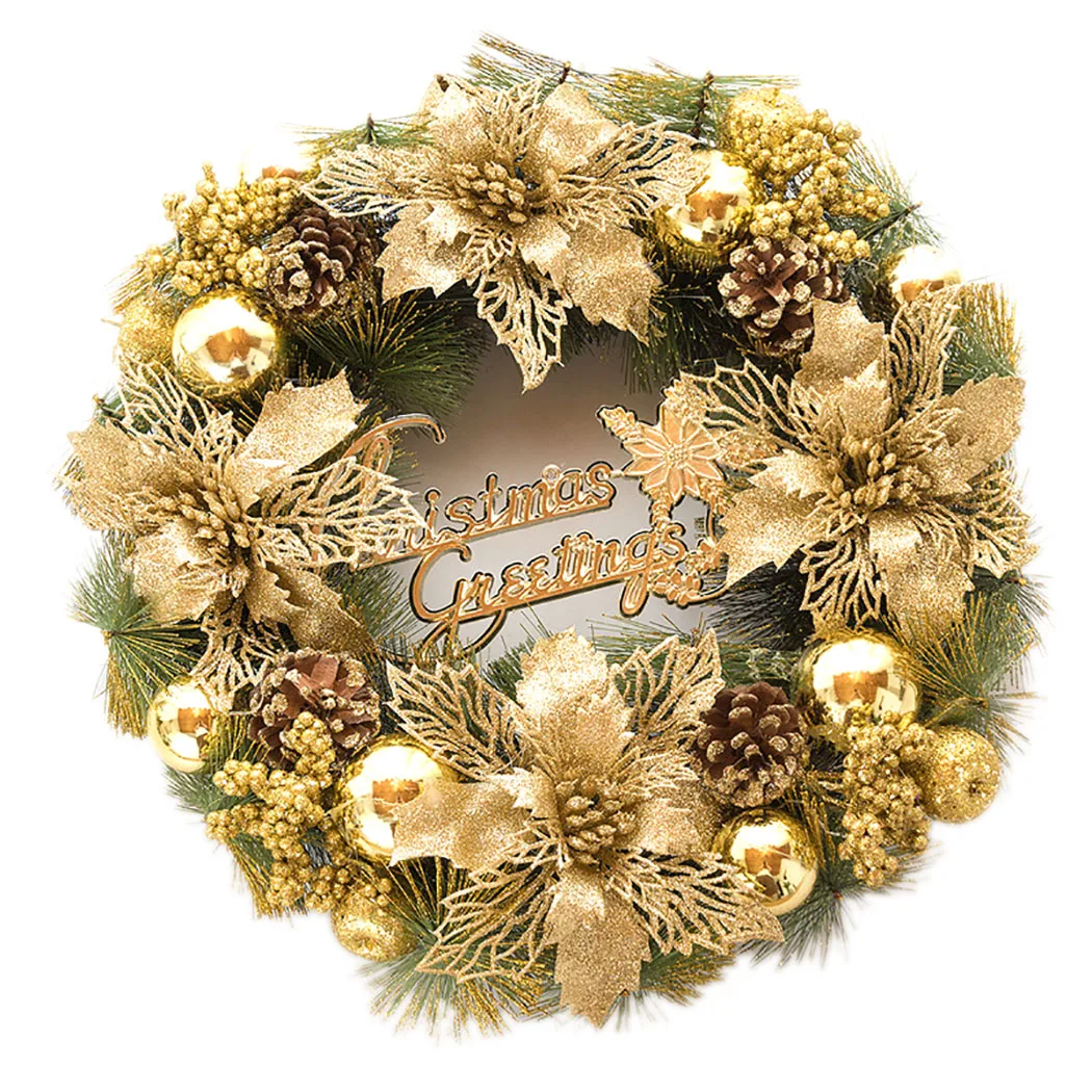 

Christmas Wreath Artificial Pinecone Berry Flower Door Decoration Christmas Hanging Wreath Door Wall Wreath