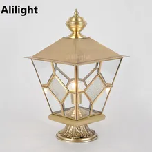 Европейский стиль полный медный стержень лампы открытый фонарь для сада фары вилла Пейзаж двора декоративное освещение для дома светильники