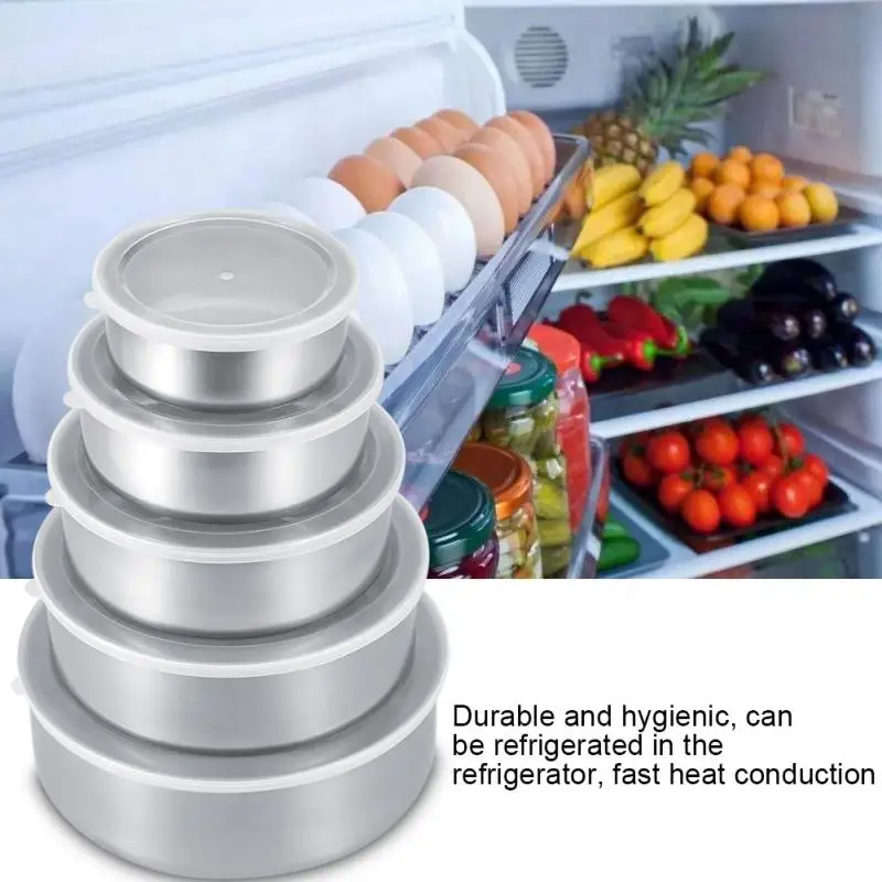 5 шт. коробка для хранения еды из нержавеющей стали холодильник еда свежесть уплотнение Чаша портативные контейнеры для еды для кемпинга на открытом воздухе