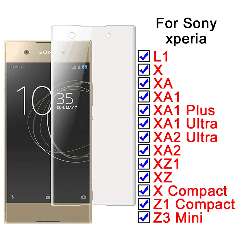 

For Sony Xperia Xa Glass Screen Protector On The Experia L1 XA XA2 X Compact Ultra Plus Tempered Glas XZ1 XZ Z3 Mini Protective