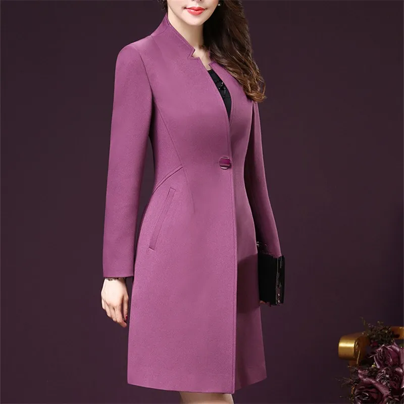 Korean Style Bodycon Plus Size Spring Women Wind Coats Fashion Elegant Office OL Ladies Clothing 4XL