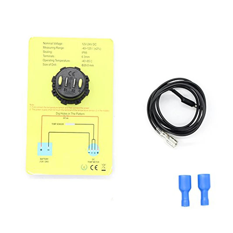

HLZS-Mini OLED screen DC V/24 v digital Panel-40 ~ 125 Celsius Temperature Meter accessories thermometer for automotive motorc
