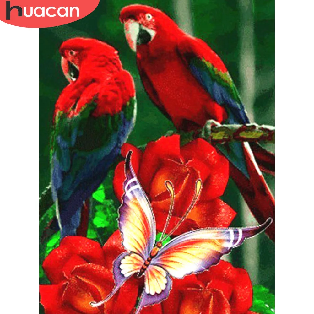 

HUACAN 5D Diamond Painting Bird Diamond Embroidery Sale Flower Full Square Diamond Mosaic Picture Rhinestone Decor Home