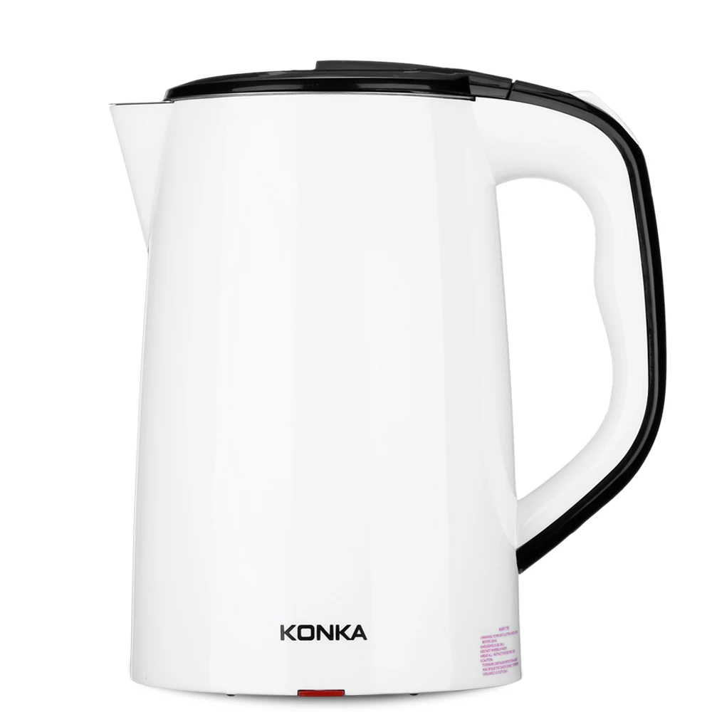 KONKA 1500W 1.8L Stainless Steel + ABS Electric Water Kettle Anti-Dry Protection Safety Auto-Off Double Layer Large Kettle KONKA 1500W 1.8L Stainless Steel + ABS Electric Water Kettle Anti-Dry Protection Safety Auto-Off Double Layer Large Kettle