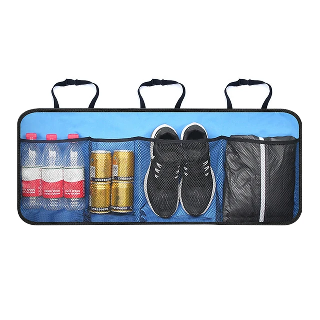 Car Rear Seat Back Storage Bag Multi Nets Pocket Hanging Trunk Bag Organizer Auto Stowing Tidying Interior Accessories Supplies
