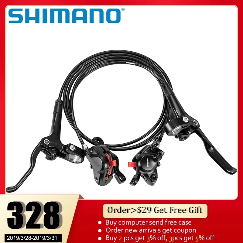 

SHIMANO BR-BL-MT200 MTB Road Bike Bicycle Hydraulic Disc Brake Set Front & Rear Calipers Left & Right Levers Bolts Bicycle Part