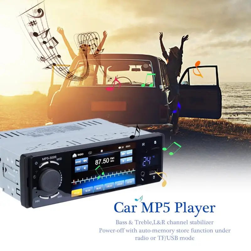 

1 Din Car Radio 4" HD Autoradio Multimedia Player Touch Screen 7-color Backlight Car Stereo MP5 Bluetooth USB