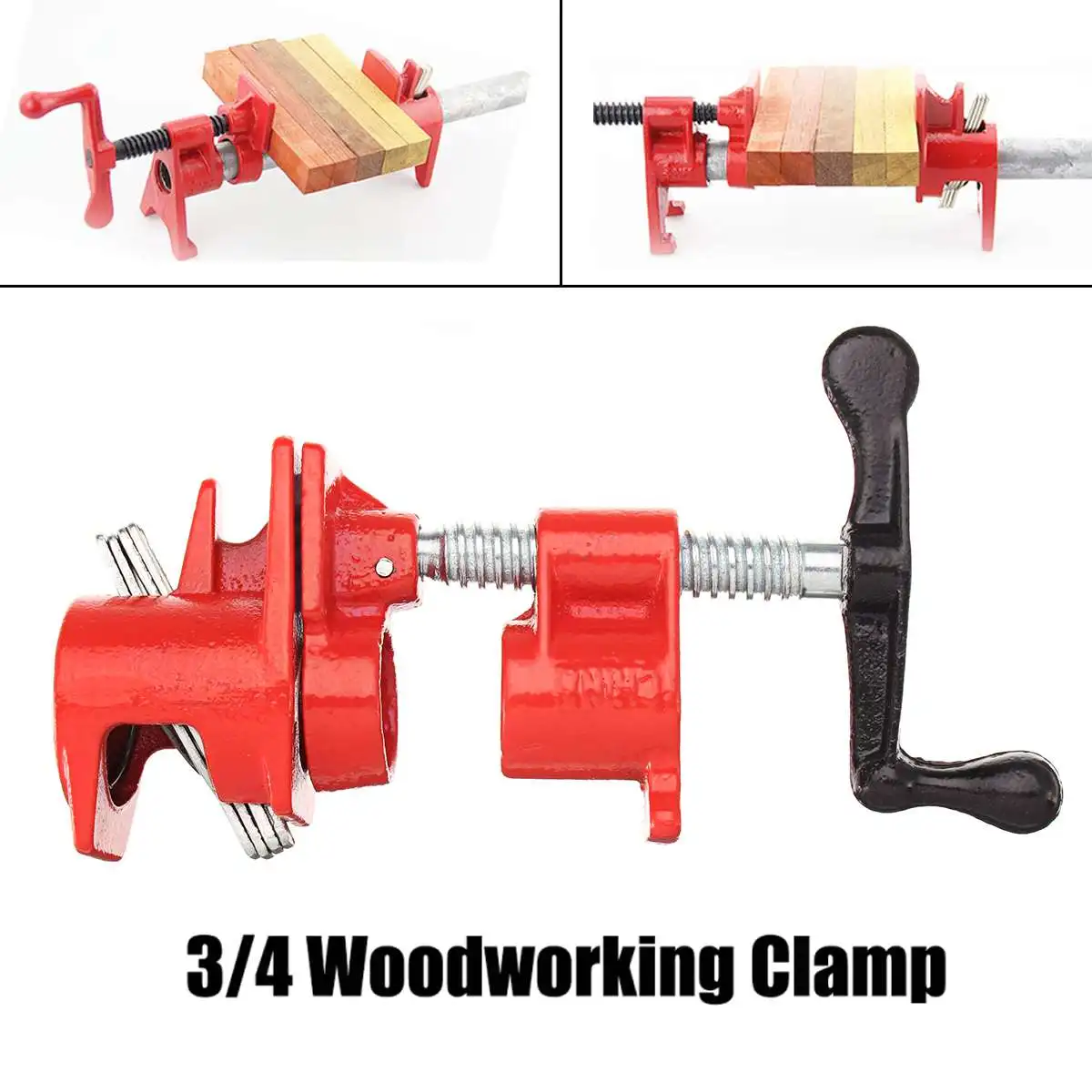 

3/4'' Heavy Pipe Clamp Set Quick Release Wood Gluing Woodworking Cast Iron