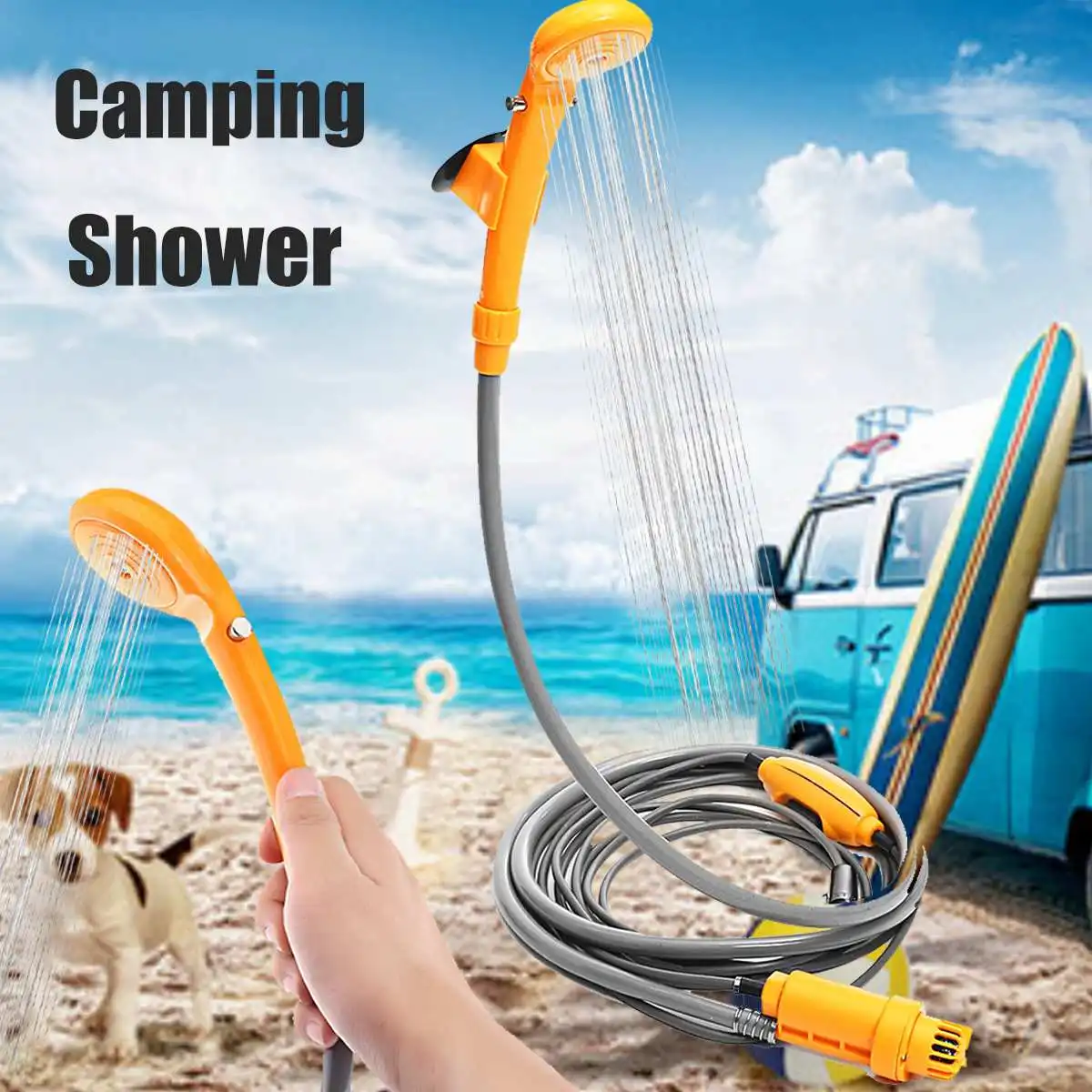 

2.5 L/M Portable 12V Electric Car Plug Outdoor for Camper Caravan Van Washer Tools Bathing Camping Travel Shower Pump Pipe Kit