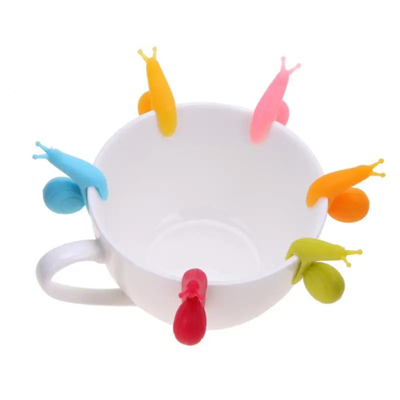 

6pcs Beautiful color bright simple and comfortable Tea Infuser Tea Bag Hanging Snail Mug Cup Clip Label Party Supplies