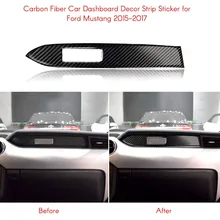 Стайлинга автомобилей углерода волокно приборной панели автомобиля Декор наклейка в виде полосы подходит для Ford Mustang Авто Стикеры