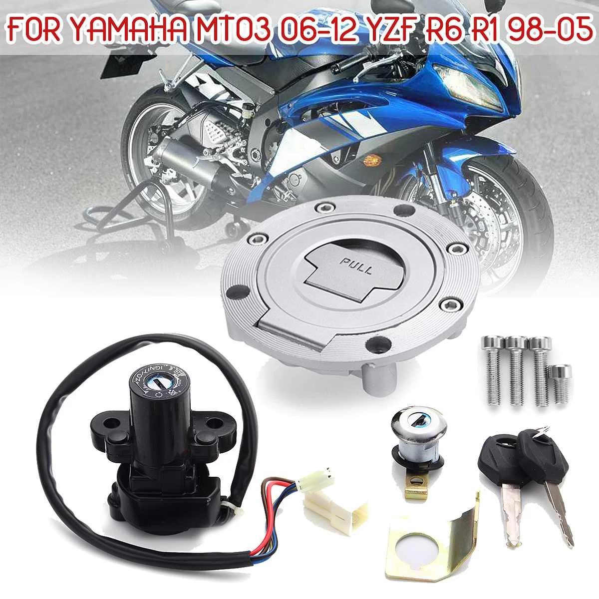 

Motorcycle Ignition Switch Lock Gas Tank Cap Key Sets For Yamaha MT03 06-12 YZF R6 R1 XJ6 FJ09 FZ09 FZ07 FJ13 FZ1 FZ6 FZ8