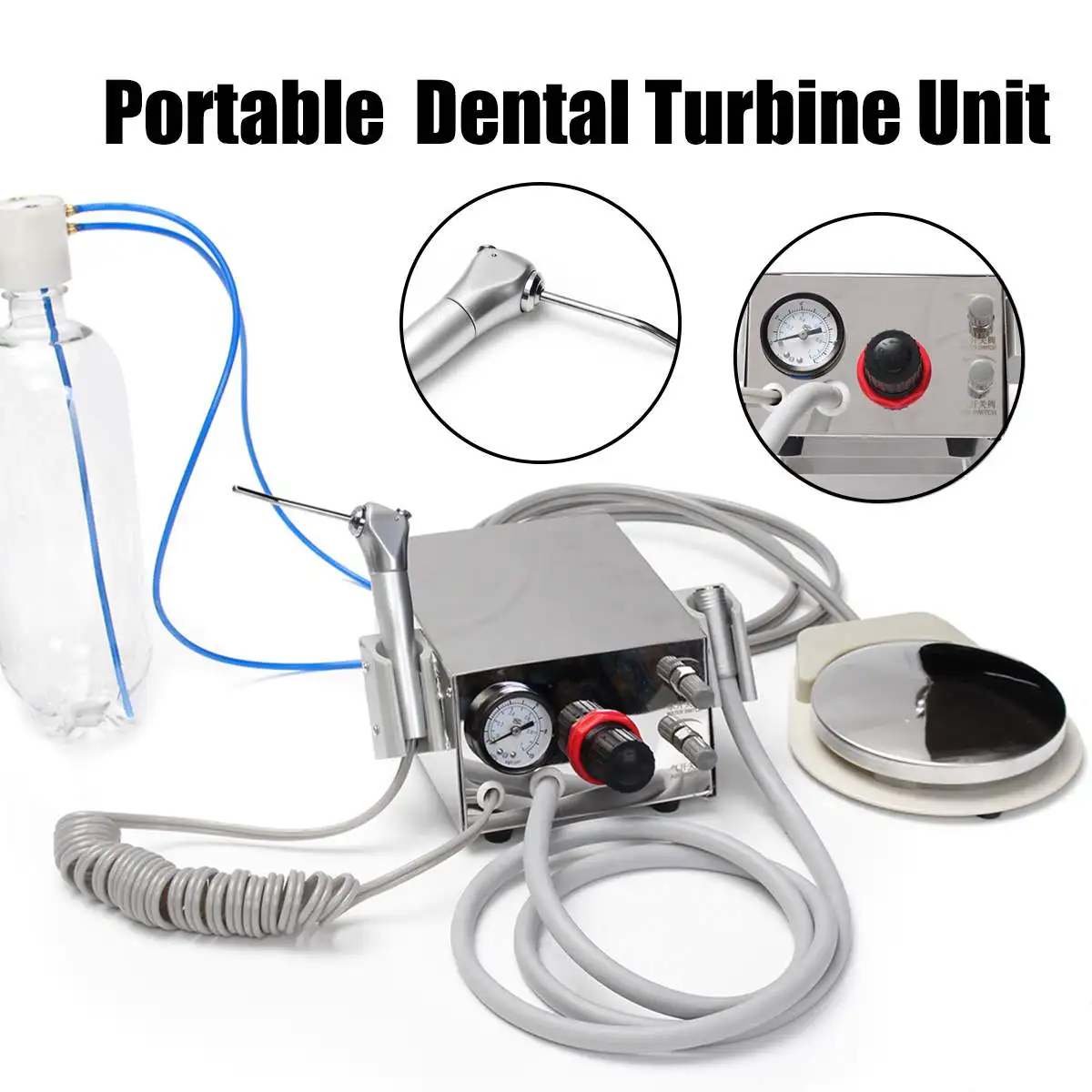 Portable Dental Turbines Unit Work 3 Way Syringe 4 Hole Air control