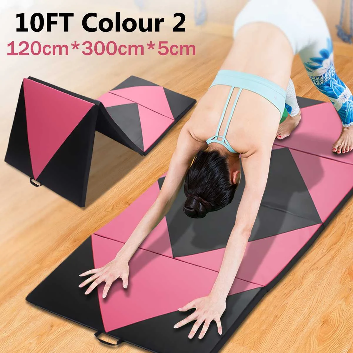 

10' 5cm Foldable Yoga Mat Gymnastics Gym Exercise Aerobics Mat Stretching Fitness Yoga 5*300*120cm UK AU Stock