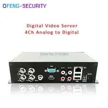 5 шт./лот цифрового видео сервер 4ch аналого-цифровой, RJ45 10 м/100 м интерфейс
