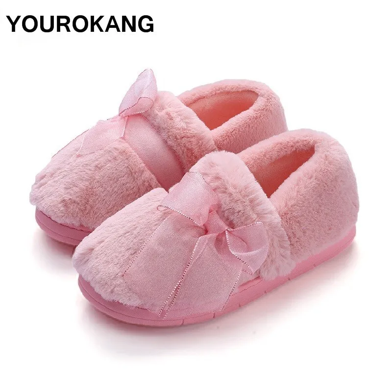 

Winter Women Home Slippers Warm Indoor Bedroom Floor Female Casual Shoes Soft Plush Couple Lovers Footwear Furry Comfortable