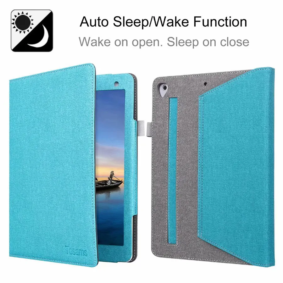 

Case For iPad 9.7 inch 6th Generation 2018 2017 Multi-Angle Viewing Folio Cover w/Pocket For iPad Air 1 2 for iPad Pro 9.7 Case