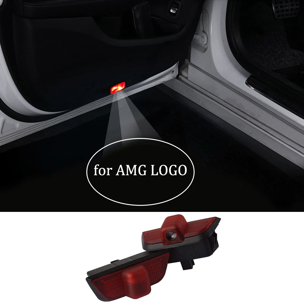 

2pcs Car Door Logo Laser Projector For Mercedes Benz AMG W204 C Class LED Warning Courtesy Welcome Light Car Tuning Accessories
