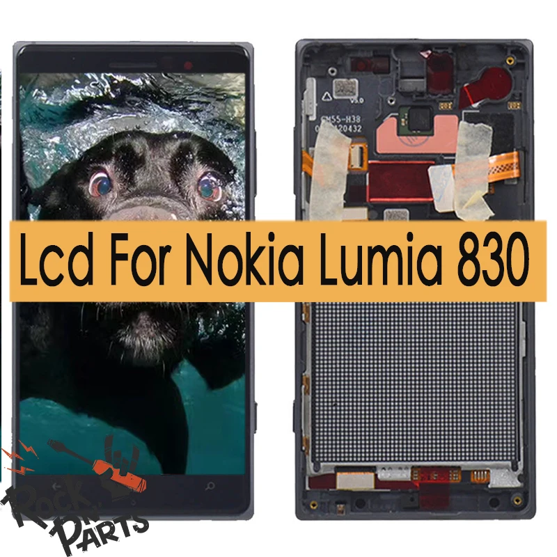 Дисплей с сенсорным экраном собран и передней панели для Nokia Lumia 830 оригинальный