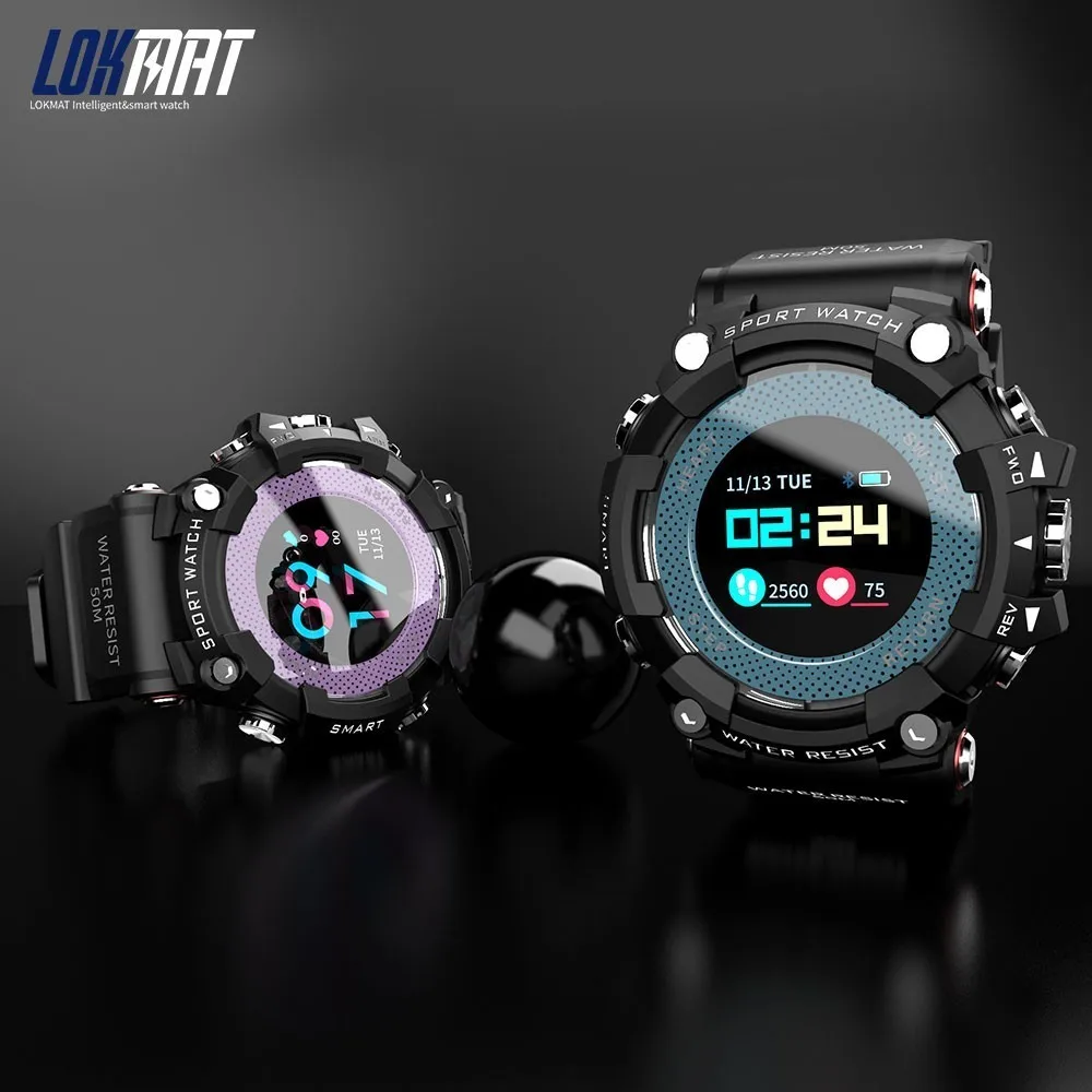 LOKMAT Smartwatch Bluetooth IP68 Waterproof Wearable Device Heart Rate Monitor Color Display Smart Watch For Android ios